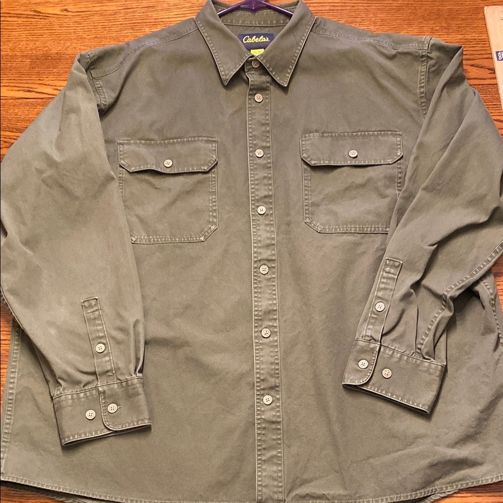 Cabela's Men's Green Button-Up Shirt